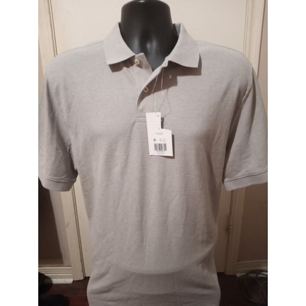 NEW Men's Saddlebred Short Sleeve Polo Shirt Size Large L Solid Gray NWT